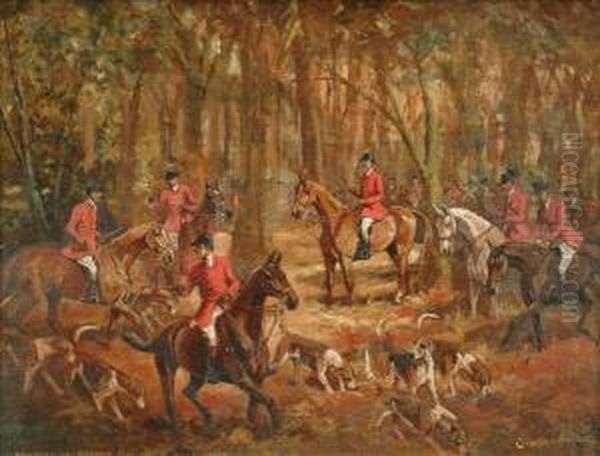 The Maynell Hunt Oil Painting by Cuthbert Bradley