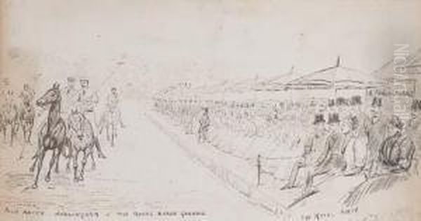 Hurlingham Versus The Royal 
Horse Guards Polo Match; And Coachdriving Competition At The Hurlingham 
Club Oil Painting by Cuthbert Bradley