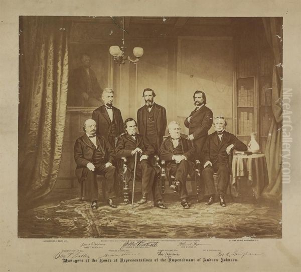 Managers Of The House Of Representatives Of The Impeachment Of Andrew Johnson Oil Painting by Mathew B. Brady