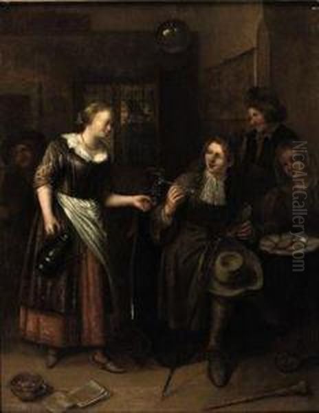 Making Merry In An Inn Oil Painting by Richard Brakenburgh