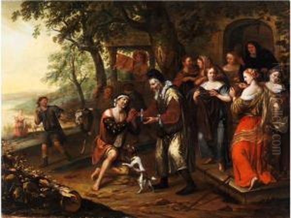 Die Heimkehr Des Verlorenensohnes Oil Painting by Richard Brakenburgh