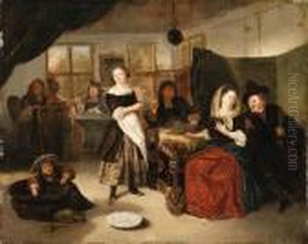 A Merry Company In A Tavern Oil Painting by Richard Brakenburgh