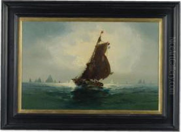 Full Sail Oil Painting by Clarence E. Braley