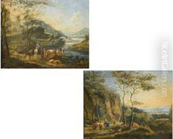 Gemaldepaar Oil Painting by Johann Christian Brand