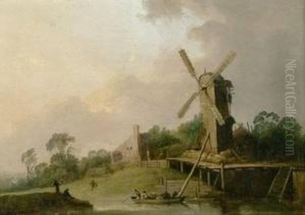 Fluslandschaft Mit Einer Oil Painting by Johann Christian Brand