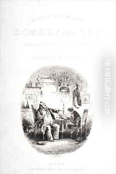 Cover illustration for 'Dombey and Son' Oil Painting by Hablot Knight Browne