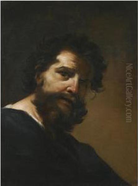 Head Of A Male Saint Oil Painting by Giacinto Brandi