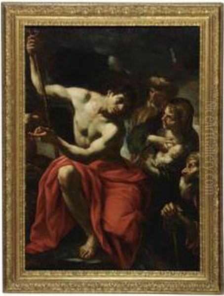 Saint John The Baptist Preaching In The Desert Oil Painting by Giacinto Brandi