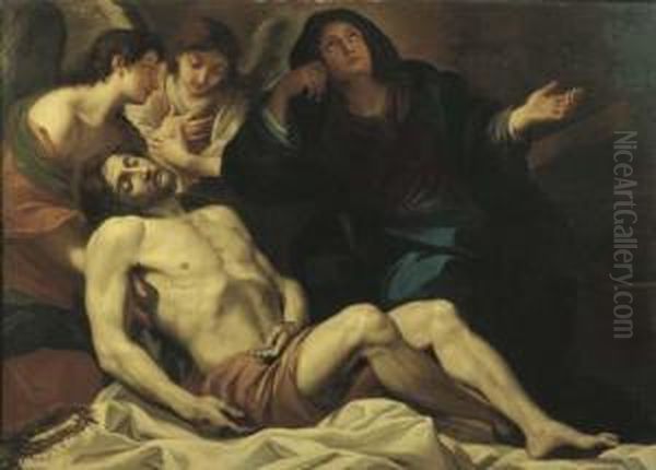 Compianto Sul Cristo Morto Oil Painting by Giacinto Brandi