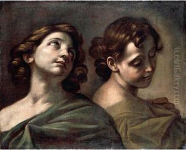 Heads Of Two Youths Oil Painting by Giacinto Brandi