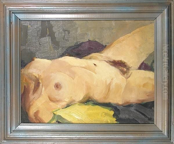 Reclining Nude, C.1933 Oil Painting by George Kennedy Brandriff