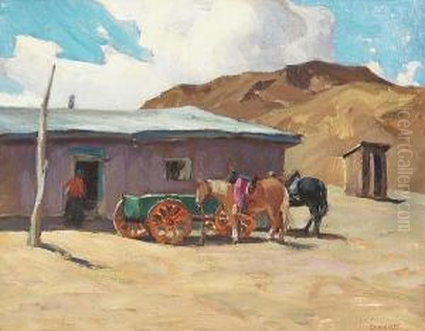 Trading Post, Oraibi, Arizona Oil Painting by George Kennedy Brandriff