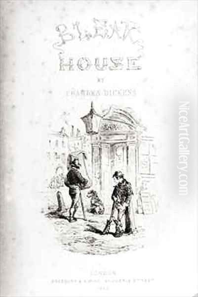 Title page of 'Bleak House' Oil Painting by Hablot Knight Browne