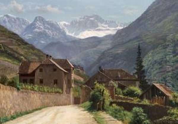 Landscape From The Tyrol Oil Painting by Johannes Herman Brandt