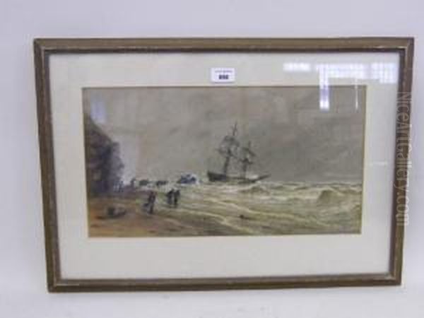 Brig Ashore Whitby Oil Painting by John Francis Branegan