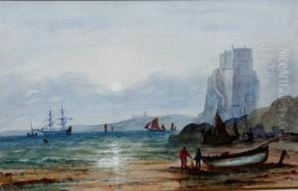 Moonlight Over Lindisfarne Oil Painting by John Francis Branegan