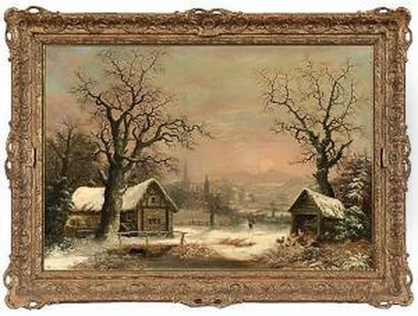 Winter Landscape Oil Painting by Charles Brooke Branwhite