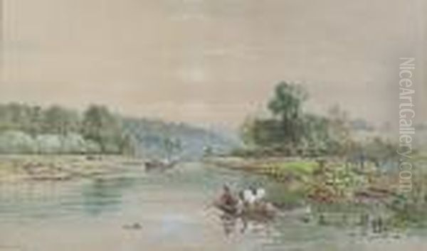 The Chain Ferry Oil Painting by Charles Brooke Branwhite