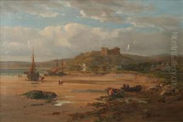 Llanstephan Castle, South Wales Oil Painting by Charles Branwhite