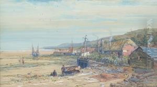 Porlock Weir, Somerset Oil Painting by Charles Branwhite