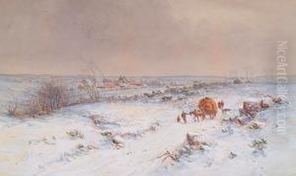 A Shropshire Landscape In Winter Oil Painting by Charles Branwhite