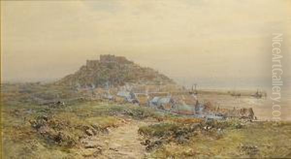 Mount Orguiel Castle, Jersey Oil Painting by Charles Branwhite