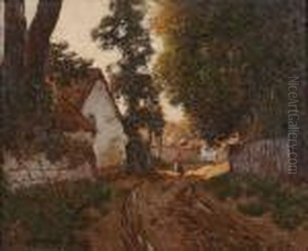 Le Chemin Creux A Saint Valery Oil Painting by Louis Braquaval