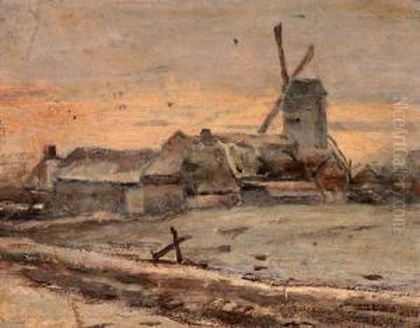 Le Moulin Oil Painting by Louis Braquaval