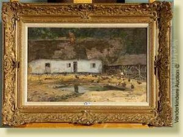 Cour De Ferme Oil Painting by Louis Braquaval