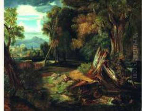 Paysage De Clairiere Oil Painting by Jacques Raymond Bracassat