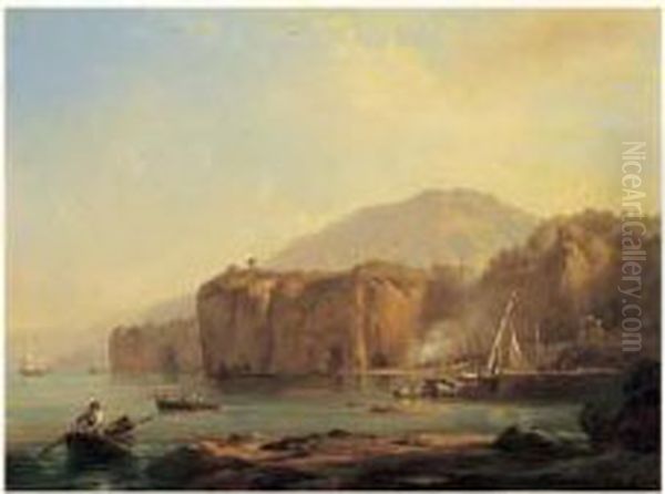 Falaises De Bord De Mer Oil Painting by Jacques Raymond Bracassat