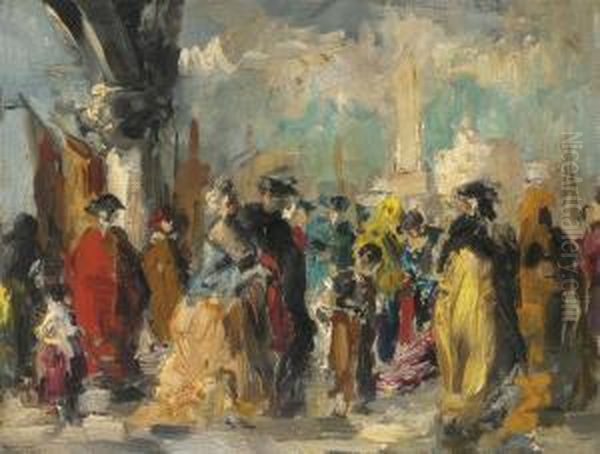 Carnevale A Venezia Oil Painting by Italico Brass