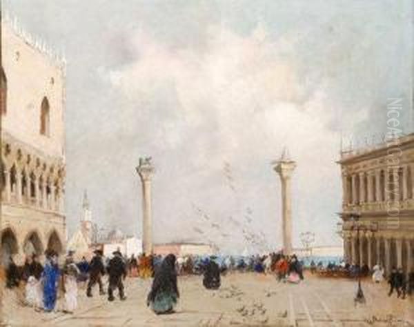 Venezia, In Piazza San Marco Oil Painting by Italico Brass