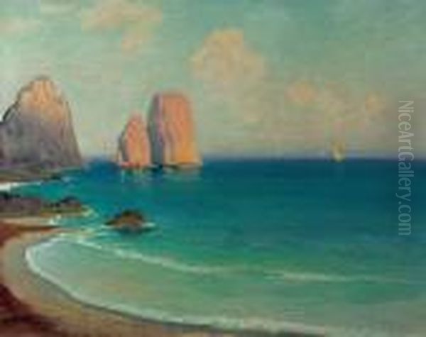 Capri Oil Painting by Roman Bratkowski