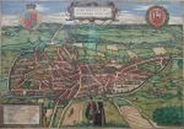 Birds-eye View Of Norwich, Published 1583 And Later Oil Painting by Georges Braun