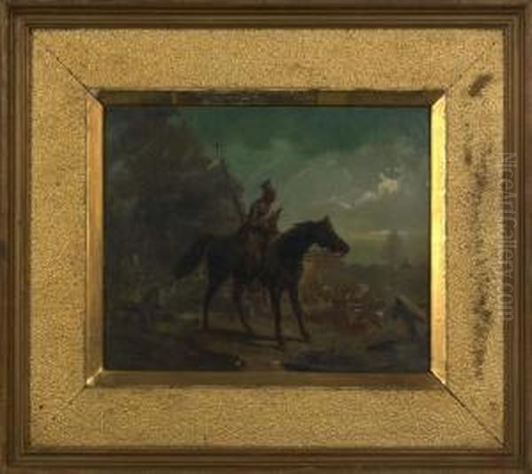 Guard On Horseback Oil Painting by Louis Braun