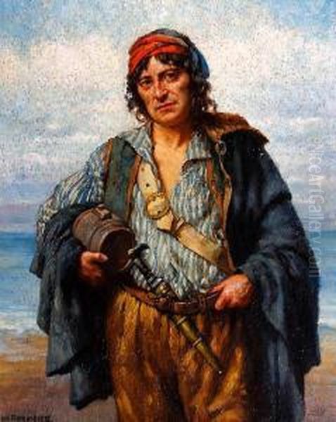 Pirate On The Shore Oil Painting by William A. Breakspeare