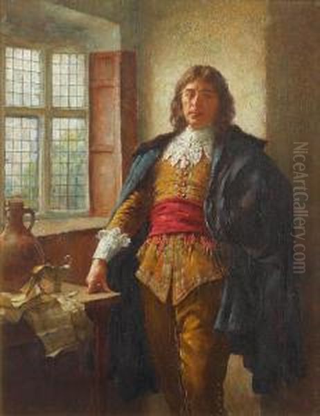 A Gentleman By A Window Oil Painting by William A. Breakspeare