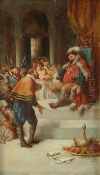 Sancho Panza Administering Justice Oil Painting by William A. Breakspeare