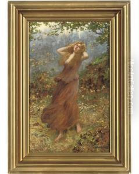 The Windswept Maiden Oil Painting by William A. Breakspeare