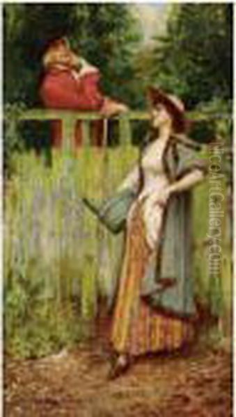 Where Are You Going To, My Pretty Maid? Oil Painting by William A. Breakspeare