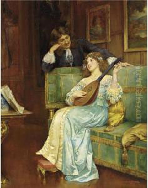 A Musical Interlude Oil Painting by William A. Breakspeare