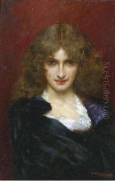 A Young Beauty Oil Painting by William A. Breakspeare