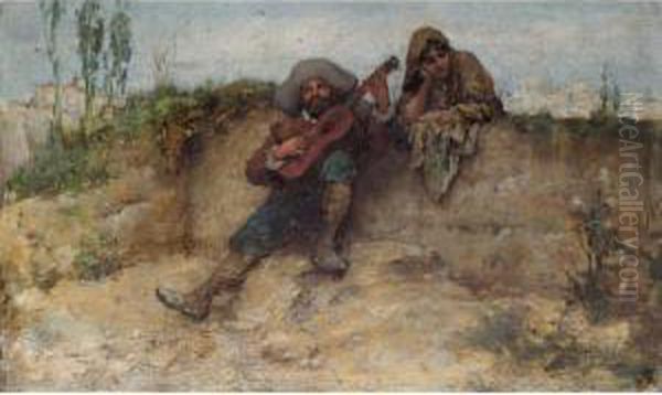 The Gay Troubadour Oil Painting by William A. Breakspeare