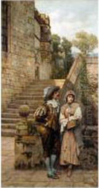 The Lover's Meeting Oil Painting by William A. Breakspeare