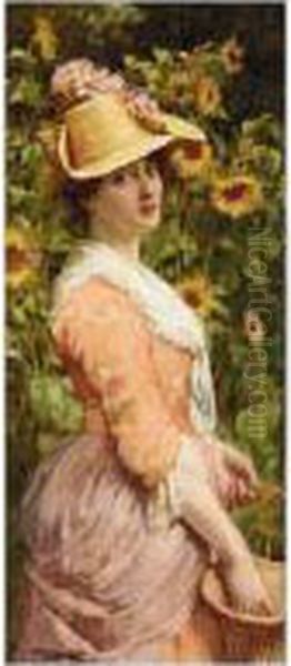 The Gardener's Daughter Oil Painting by William A. Breakspeare