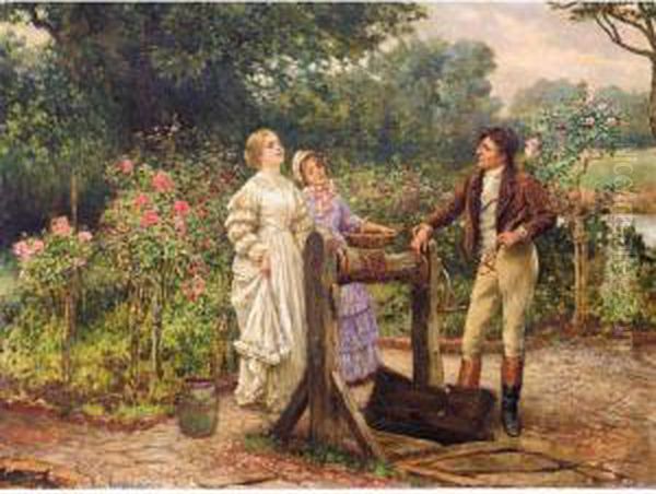 At The Well Oil Painting by William A. Breakspeare