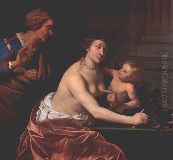 Venus and Amor and an old Woman Oil Painting by Jan Van Bijlert