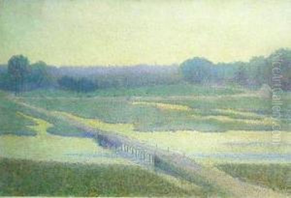 Bridge Through The Salt Marsh Oil Painting by John Leslie Breck