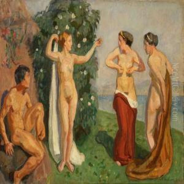 The Judgement Of Paris Oil Painting by Axel Bredsdorff